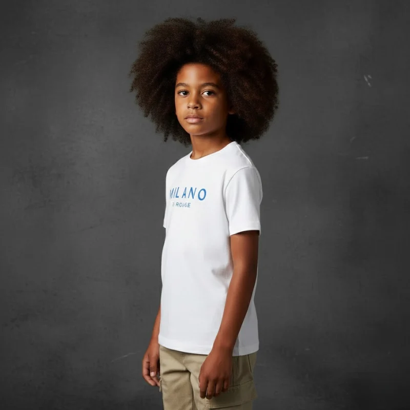 Kid's Lux Signature Tee Blanc - Image 10