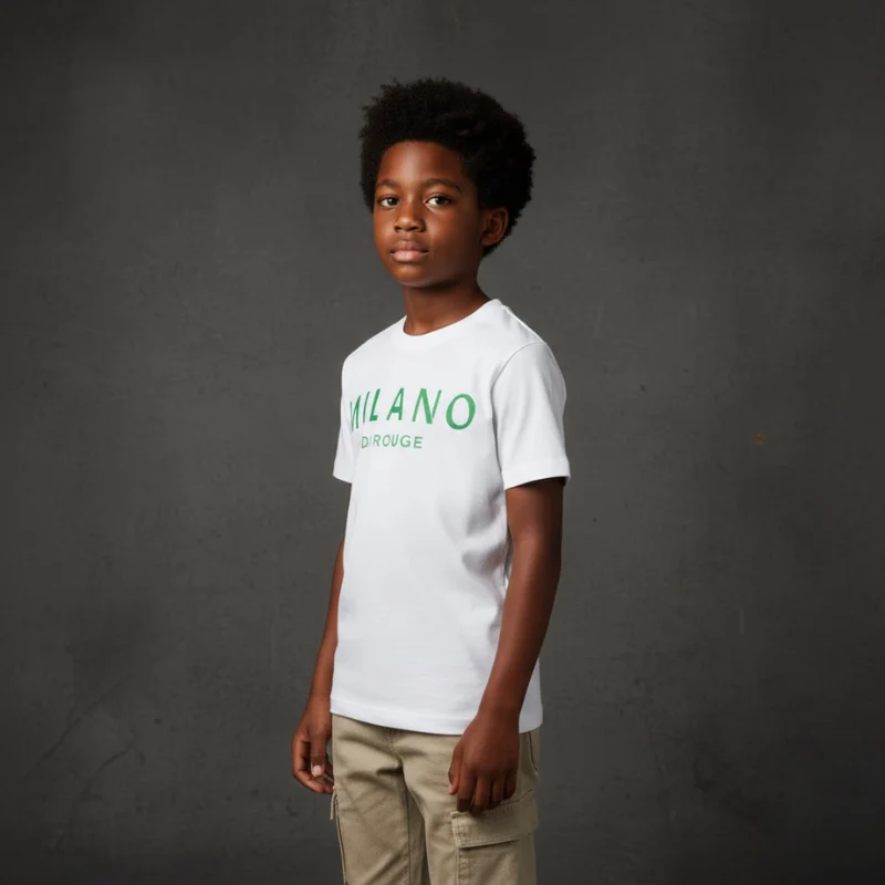 Kid's Lux Signature Tee Blanc - Image 8
