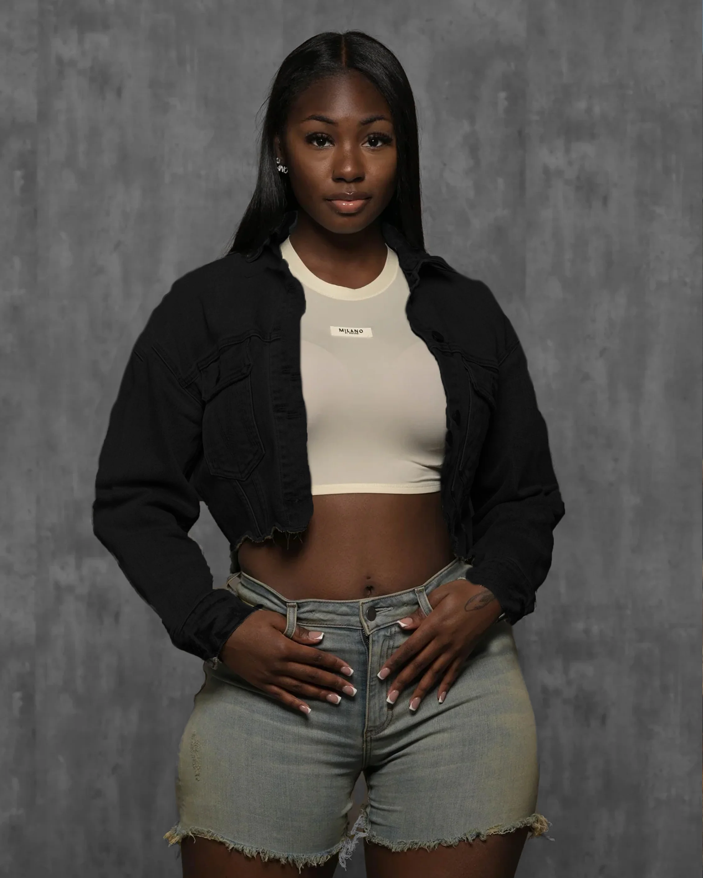 Martian Denim Crop Jacket - Image 3