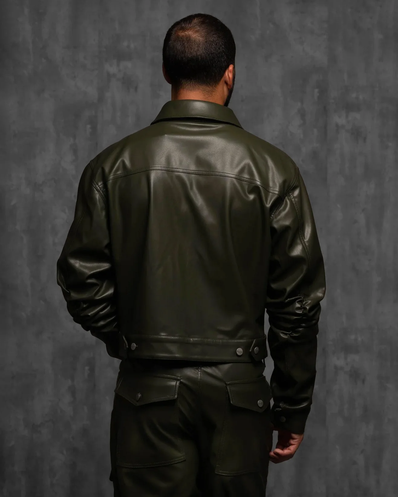 Vegan Leather Alexander Ruched Jacket - Image 3