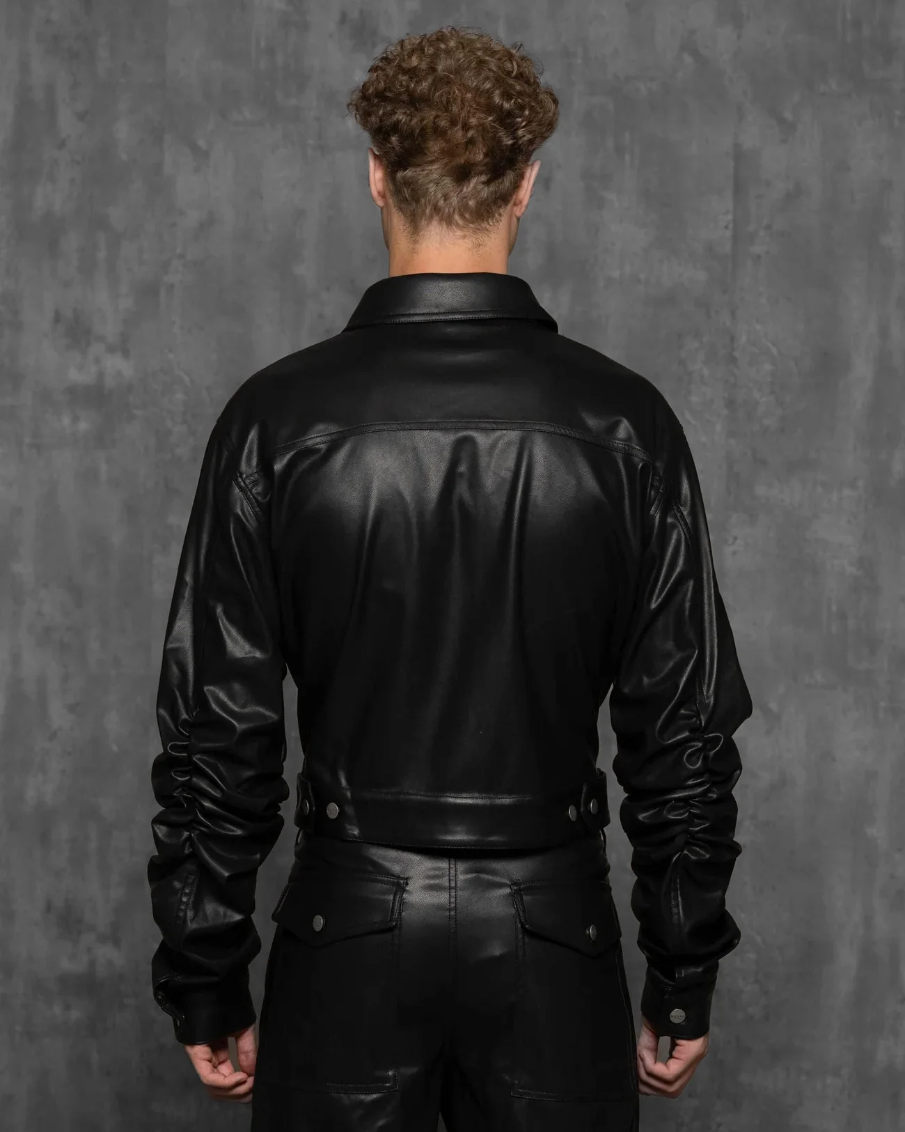 Vegan Leather Alexander Ruched Jacket - Image 6